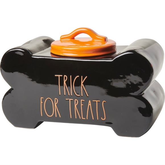 RAE DUNN 🐾 NEW! “Trick For Treats” Ceramic Pet Treat Container - Picture 1 of 2